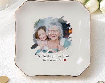 Custom Memorial Ring Dish, In Loving Memory Dish,Loss Of Loved One Ring Holder,Be The Things You Loved Most About Him Tray,Sympathy Keepsake