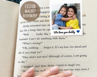 Custom Magnetic Bookmark - Personalized Photo Memory Gift for Book Lovers, Wedding, Pet Memorial
