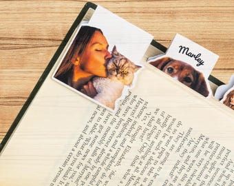 Custom Pet Photo Bookmark, Personalized Dog or Cat Bookmark, Pet Memorial Gift, Dog Lover Gift, Cat Lover Gift, Custom Magnetic Bookmark