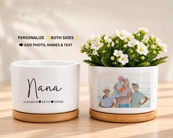 Personalized Grandma Plant Pot, Custom Photo Planter, Grammy Gift from Grandkids, Nana Gift, Grandma Birthday Gift, Custom Flower Planter