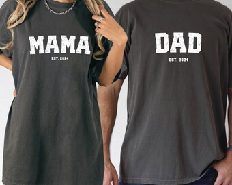 Comfort Colors Mama and Dad Shirts, New Dad Shirt, Gift for New Mom ...