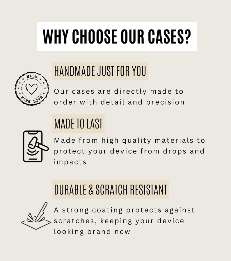 Puede incluir: &iquest;Por qu&eacute; elegir nuestras fundas? Hechas a mano solo para ti. Dise&ntilde;adas para durar. Duraderas y resistentes a los ara&ntilde;azos. Nuestras fundas se hacen directamente por encargo con detalle y precisi&oacute;n. Fabricadas con materiales de alta calidad para proteger tu dispositivo de ca&iacute;das e impactos. Un revestimiento resistente protege contra los ara&ntilde;azos, manteniendo tu dispositivo como nuevo.