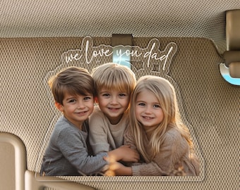 Clip de visera con foto personalizada, regalo para amantes de las mascotas, clip de visera con foto para conducir con seguridad, regalo para esposo, papá que conduce con seguridad, regalo para papá primerizo
