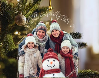 Acrylic Photo Ornament, Christmas Ornament, Custom Family Photo Ornament, Acrylic Picture Ornament, Family Ornaments, Couple Gifts