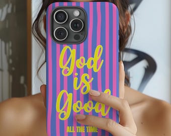 Striped Christian Phone Case, iPhone 17 MagSafe Compatible, Christian Gift