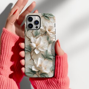 Magnolia Phone Case Floral Unique Mosaic iPhone 16 15 14 13 12 11 Pro Max Plus X Samsung Galaxy S24 S23 Ultra Google Pixel 8 7 image 7