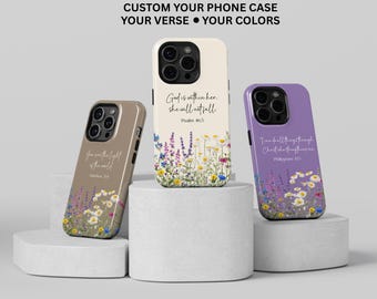 Custom Christian Phone Case Magsafe God is Good Gift for Her, Wildflower Phone Case Floral Tough iPhone 17 16 15 14 13 Pro Max Pixel Galaxy