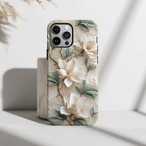 Magnolia Phone Case Floral Unique Mosaic iPhone 16 15 14 13 12 11 Pro Max Plus X Samsung Galaxy S24 S23 Ultra Google Pixel 8 7 image 6