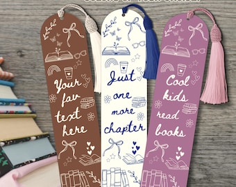 Custom Bookmark with Tassel, Personalized Bookmark with Your Text and Colors, Unique Book Lover Gift, Book Club, Teacher or Student Gift