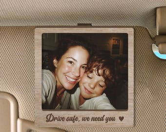 Car Visor Clip, Personalized Gifts For Him, Her, Custom Photo Car Visor Clip, Husband Gifts, Drive Safe Visor Clip