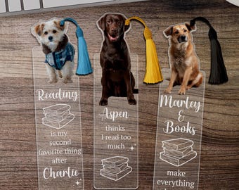 Custom Dog Acrylic Bookmark, Animal Lover Gift for Pet Lovers, Personalized Bookmark for Women, Custom Pet Gift for Owners, Pet Photo Book