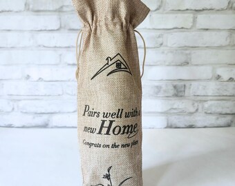 New Home Wine Gift Bag: Housewarming Realtor Closing Gift