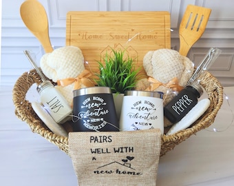 Housewarming Gift Basket | Realtor Closing Gift with Wine Tumblers