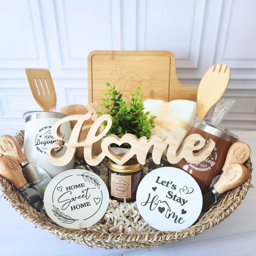 Housewarming Gift Basket | New Home Basket With Cutting Board - Etsy