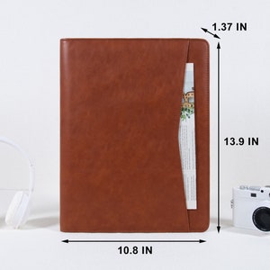 Porte-documents en cuir personnalisé avec fermeture à glissière, bloc-notes personnalisé A4 pour femme, étui gravé pour iPad Pro, rangement de documents, cadeaux d'anniversaire image 5