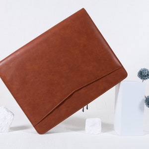 Porte-documents en cuir personnalisé avec fermeture à glissière, bloc-notes personnalisé A4 pour femme, étui gravé pour iPad Pro, rangement de documents, cadeaux d'anniversaire image 3