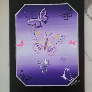 Butterfly collage acrylic painting