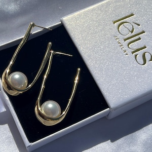 Statement Pearl Earrings, Statement Earrings, Pearl Earrings, Summer Earrings, Gold Earrings