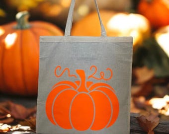 Tote Bag PUMPKIN VINES, Reusable Bag, Cotton Bag, Halloween Bag, Grocery Bag, Everything Bag, Treat Bag, Trick or Treating Bag, Fall Bag
