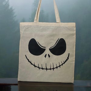 Tote Bag JACK SKELLINGTON, Trick or Treating Bag, Reusable Bag, Cotton Bag, Halloween Bag, Grocery Bag, Everything Bag, Treat Bag, Shopping