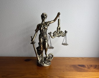 Blind Goddess of Justice, Lawyer Gift, Law Office Decor, Attorney Print, Office Decor, Home Decor, Vintage, Balance Scales, Law Office Gift