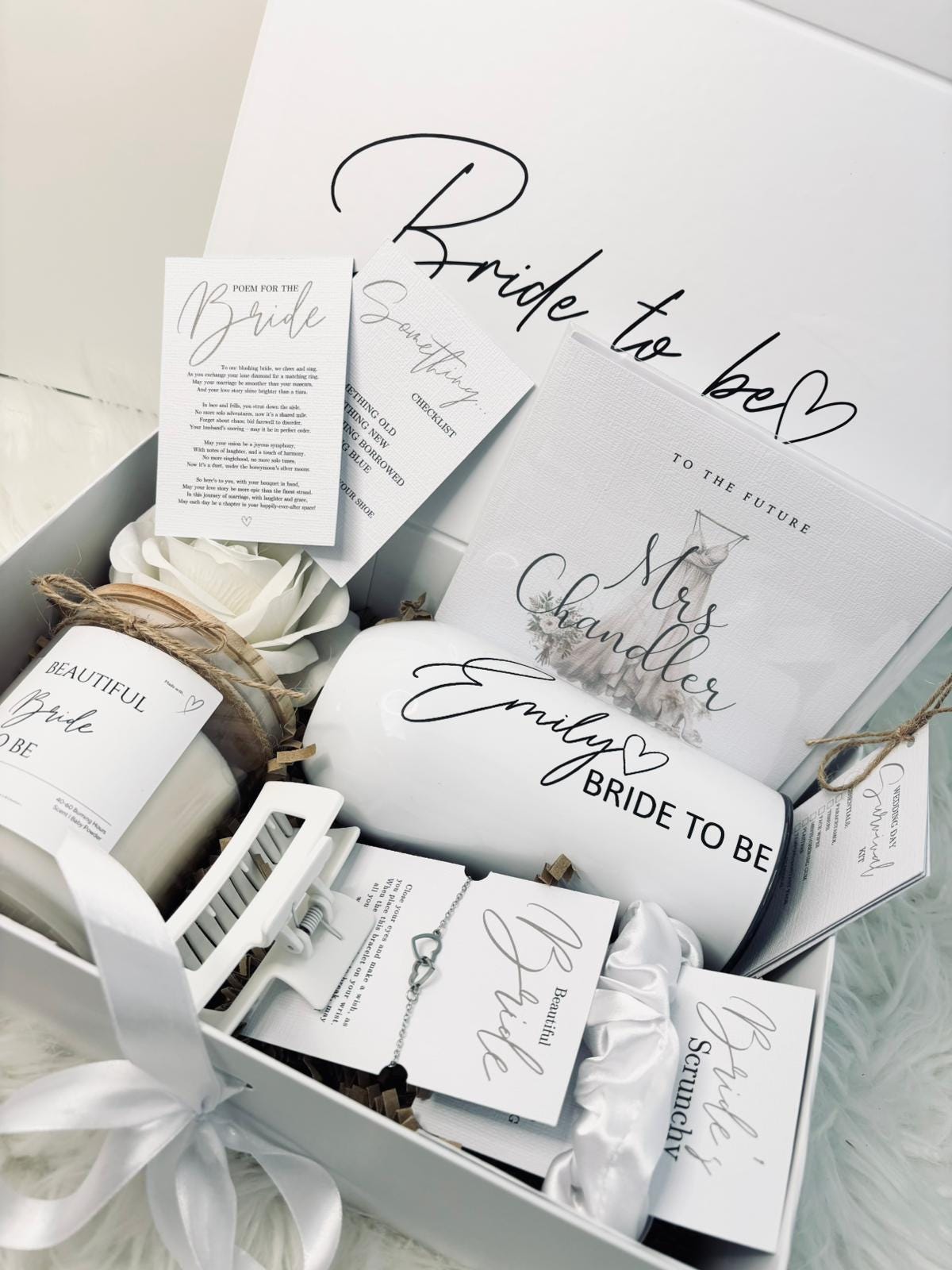 Personalized Bride to Be Gift Box Set: Wedding Day Survival 