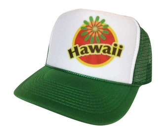 Hawaii Trucker Vintage Style Trucker Hat New Unworn Green Trendy Rack Women's Adjustable Mesh Snapback Retro Trucker Hat