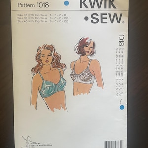 Kwik Sew 1018 Cartamodello per reggiseno lingerie vintage, non tagliato, piegato in fabbrica