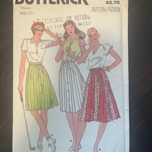 Butterick 3672 Skirt Vintage Paper Sewing Pattern Size 10 Uncut