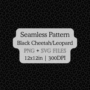 Schwarzer Leopard Musterdesign PNG SVG | Digitales Papier mit Tiermotiven (300 DPI, 30 x 30 cm)