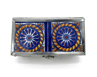 Talavera tile box made in San Miguel de Allende Mexico / Jewelry box / Handcrafted home decor