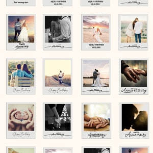 20 oder 12 x Essbare Polaroid Cupcake Topper, Oblaten Papier A4 für besondere Anlässe, Personalisierte Bilder für Cupcakes / Jahrestag / ungeschnitten