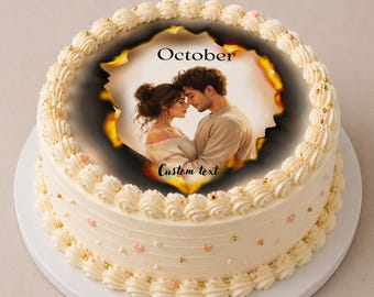 Adorno comestible para tarta "Burn Away": mensaje oculto, foto personalizada, calendario 2025-2026