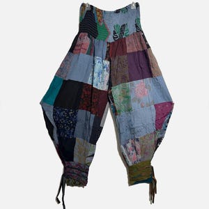 Nwt FUNKY STUFF patch boho hippie rayon pocket genie harem pants XL