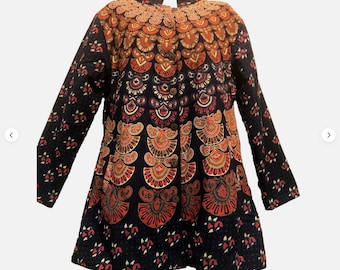 New SACRED THREADS mandala flannel lined button cotton jacket TOP M