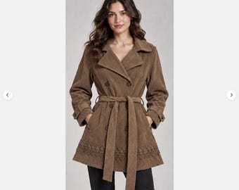 Nwt SACRED THREADS moka lace belted corduroy top jacket coat M