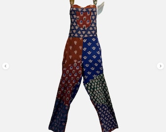 SACRED THREADS boho batik patch hippy rayon overalls romper jumpsuit JUMPER 1X