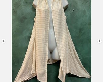 Nwt SACRED THREADS stripe lagenlook rayon flex hanky tank top CARDIGAN 1X