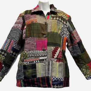 Nwt SACRED THREADS hippie boho pocket patch cotton lined jacket coat TOP M