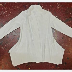 New SACRED THREADS white hanky textured open jacket cardigan TOP M