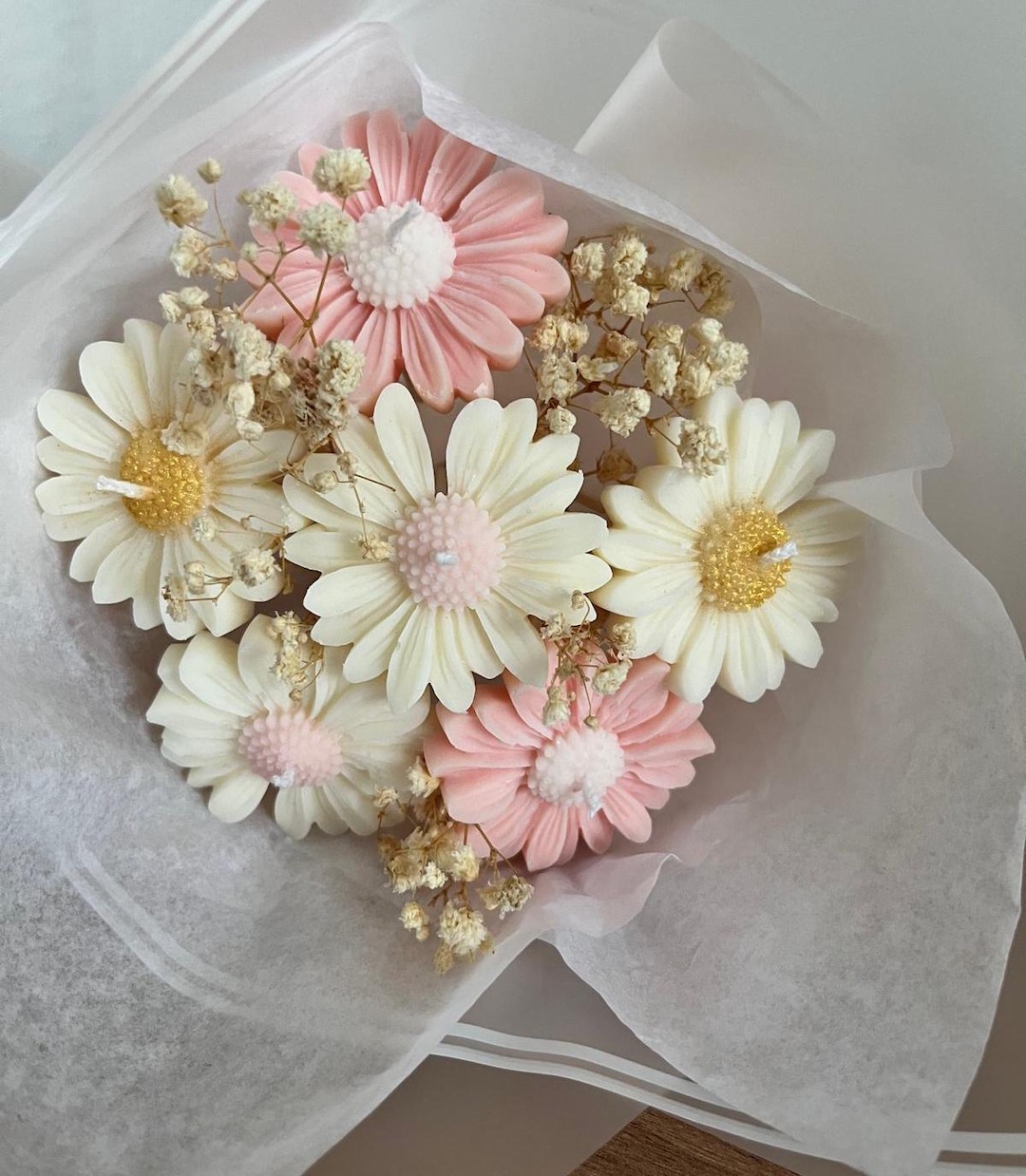Bouquet De Bougies Fleurs Fait Main En France, Cadeau Personnalisé Et  Original Pour Femme