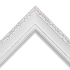 1-1/2" Ornate White Decorative Picture Frame - CUSTOM WOOD FRAME