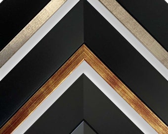 Wide Contemporary Black Picture Frame For Wall Art, Office, Wedding, Gift, Photos - CUSTOM WOOD FRAME 4x6 5x7 8x10 9x12 11x14 16x20 18x24