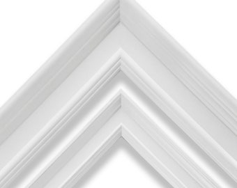 Contemporary White Picture Frame For Wall Art, Office, Gift, Photos - CUSTOM WOOD FRAME 4x6 5x7 8x10 9x12 11x14 16x20 18x24