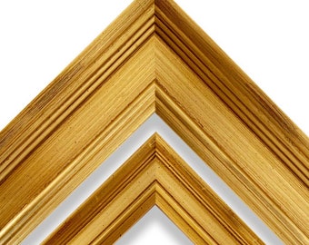 Gold Plein Air Classic Picture Frame For Wall Art, Office, Gift, Photos - CUSTOM WOOD FRAME 4x6 5x7 8x10 9x12 11x14 16x20 18x24