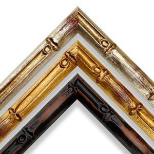 3/4" Bamboo Wood Picture Frame - CUSTOM SIZES - Gold, Silver, Walnut