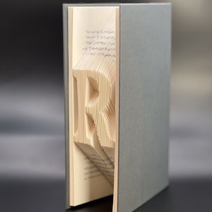 Personalized Initial Folded Book Art, Wedding, Anniversary Gift