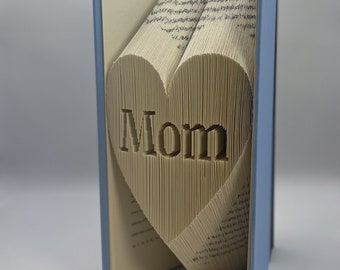 Folded Book Art, Heart & Mom Design, Mother's Day Gift