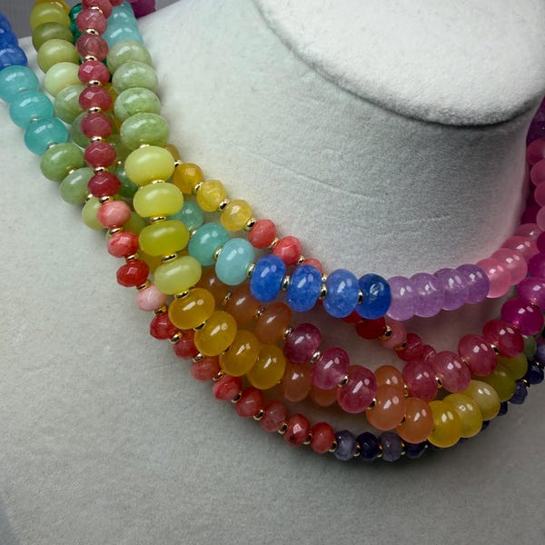 Candy Gemstone Beaded Necklace, Trending 2026 Gift for Her
