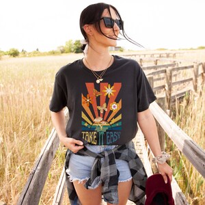 Take It Easy T-shirt | Take It Easy Retro Shirt | Retro Graphic Tee | Hippie T-shirt | Hippie Gift | Unisex retro shirt | Retro Style Shirt